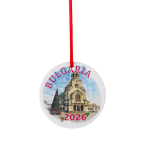 Alexander Nevsky Cathedral Christmas Ornament โ Sofia, Bulgaria | 2026 | Red English
